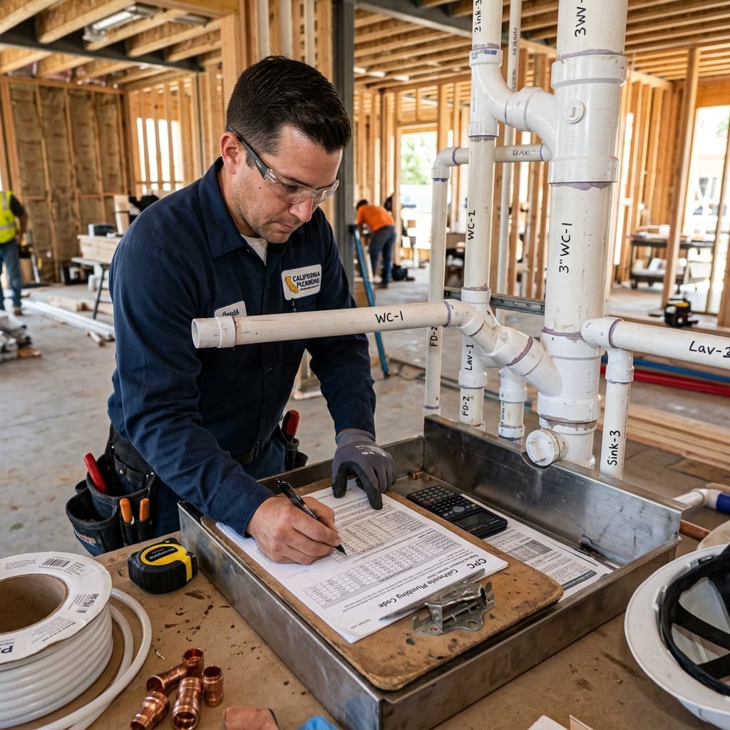 Understanding Fixture Unit Load Calculations in CPC Section 422 — C-36 exam visual