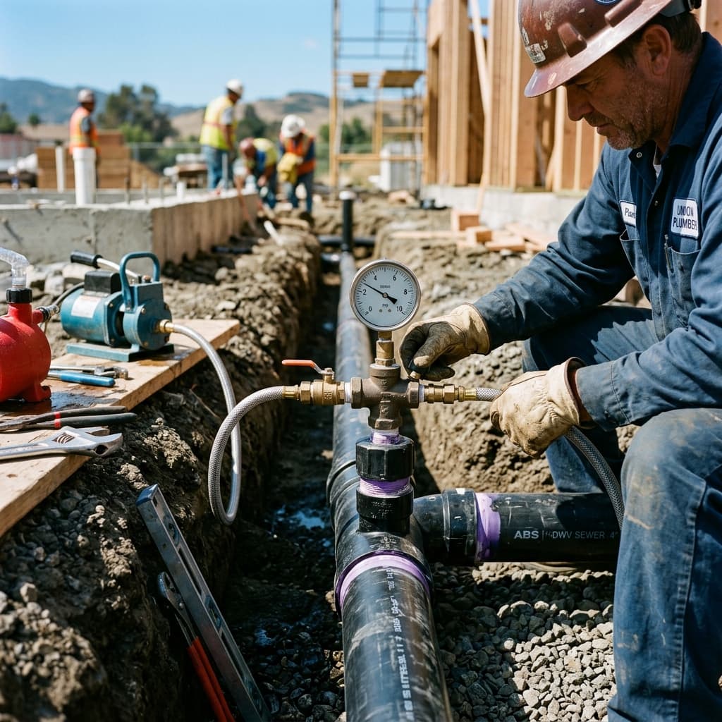 Building Drain Testing Procedures — C-36 exam visual