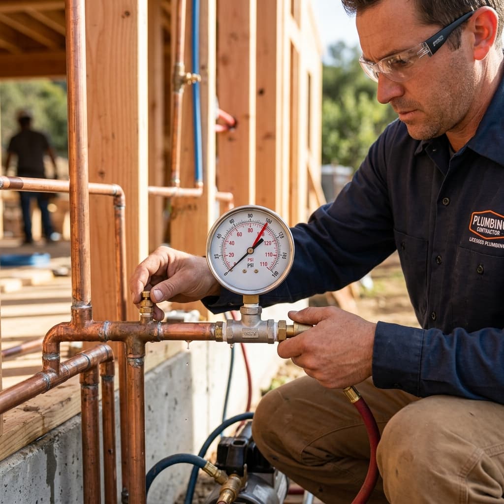 Water Supply System Pressure Testing — C-36 exam visual