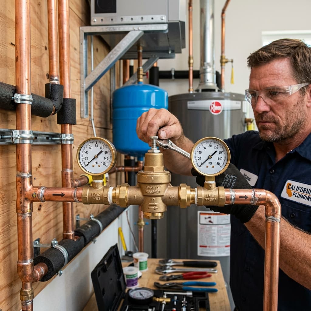 Water Supply Pressure Regulation: CPC Section 422 Requirements — C-36 exam visual