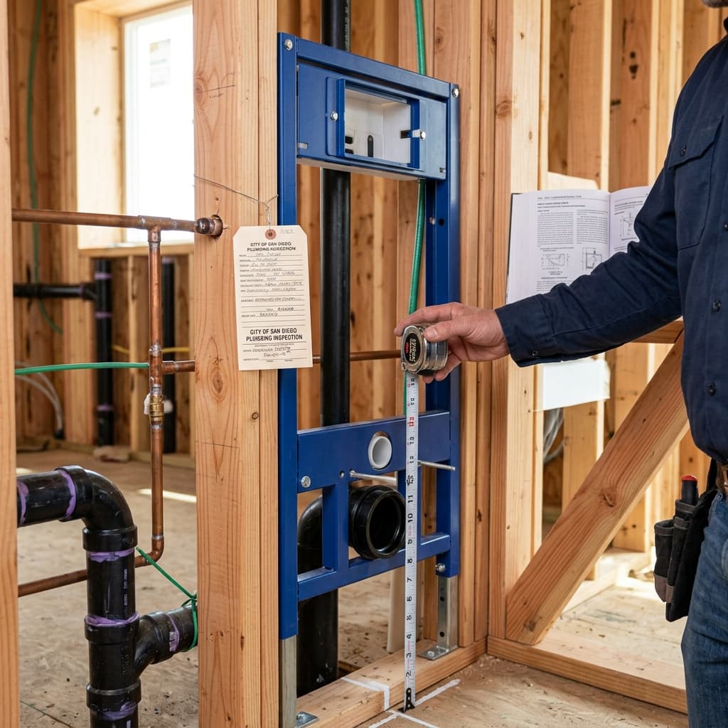 Wall-Hung Toilet Installation Code Compliance — C-36 exam visual
