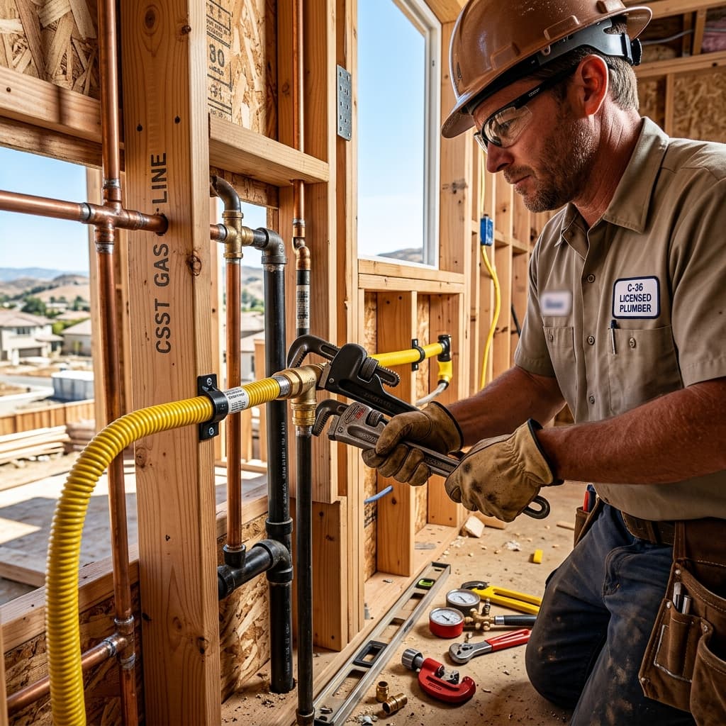 Gas Line Sizing and Installation: California Plumbing Code Section 422 Requirements for C-36 Exam Success — carousel title card