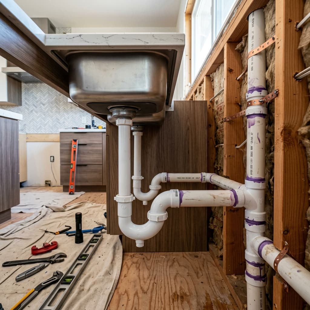 Kitchen and Bathroom Sink Drain Configuration: CPC Section 422 Trap and Vent Requirements for C-36 Exam — carousel title card