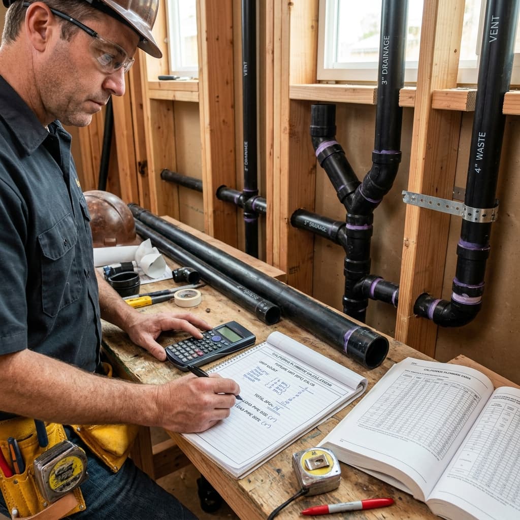 Drainage Load and Fixture Unit Calculations — C-36 exam visual