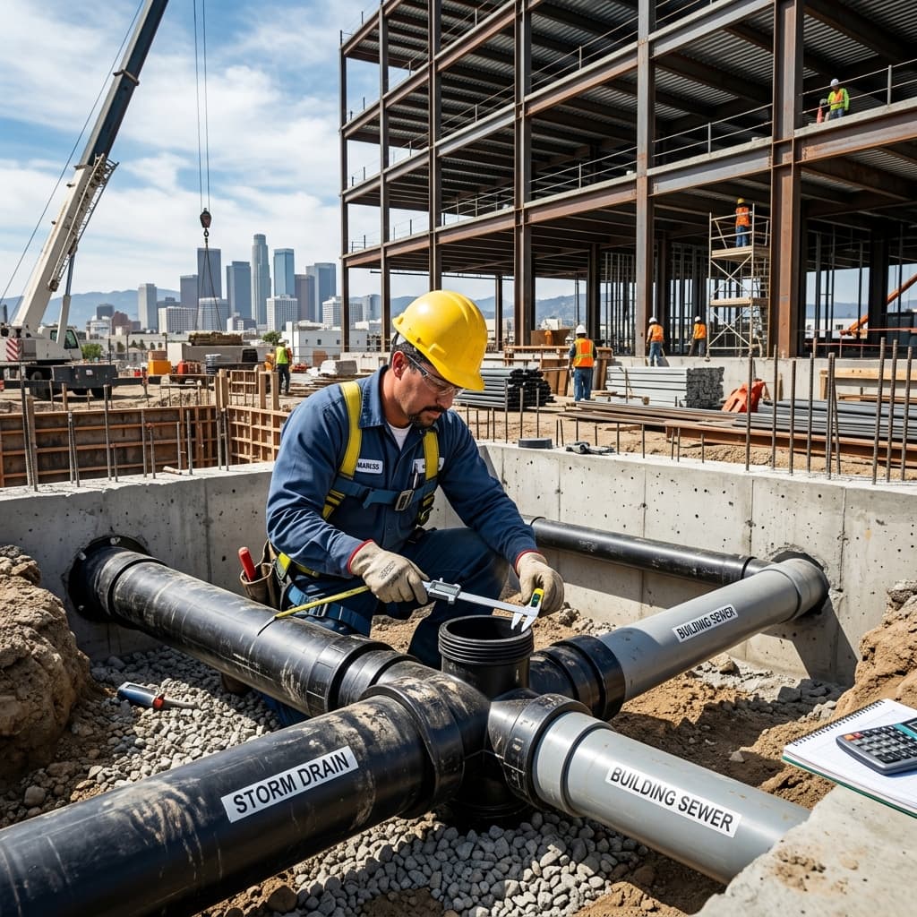 Storm Drain and Building Sewer Sizing: CPC Section 422 Requirements and Exam Calculations — carousel title card