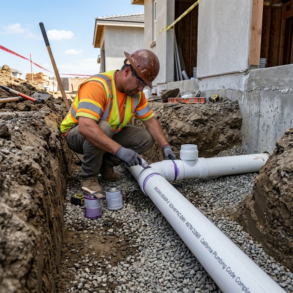 What is a Building Sewer Under California Plumbing Code? — C-36 exam visual