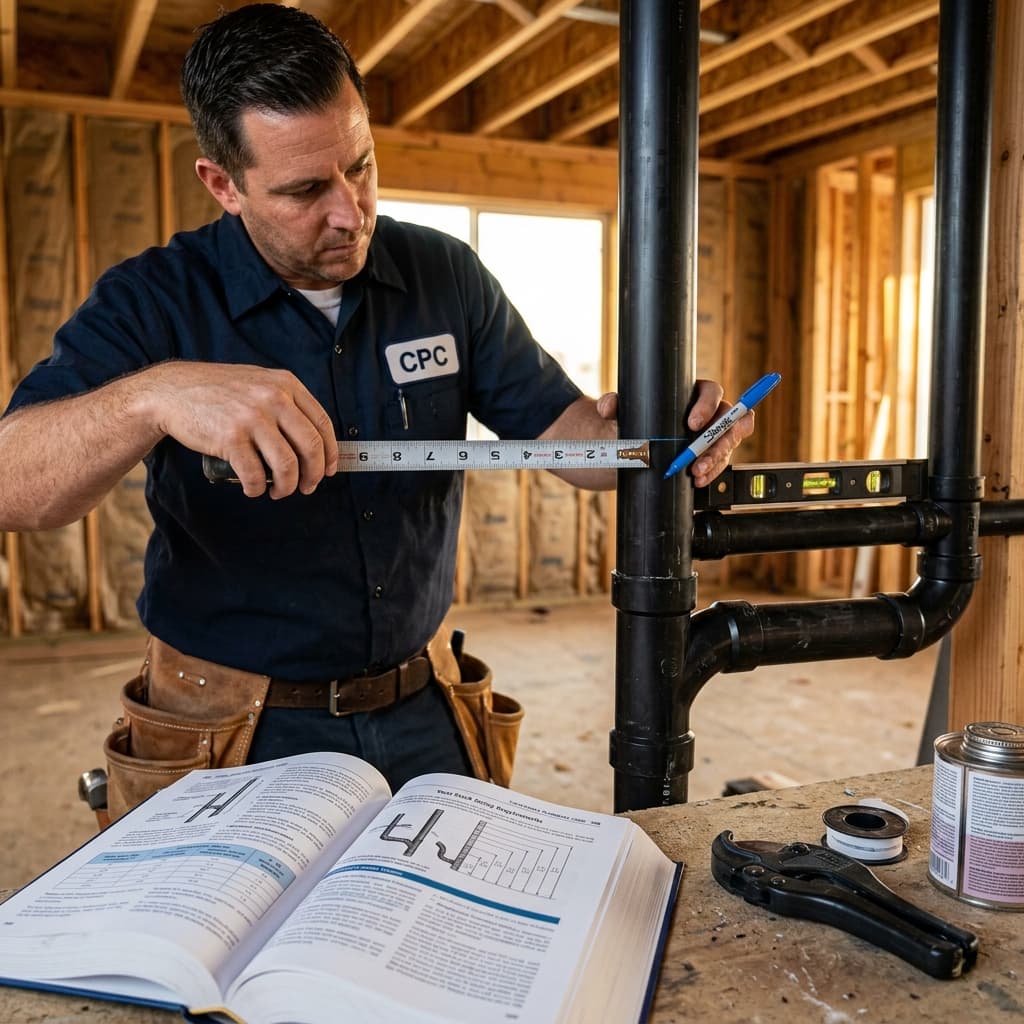 CPC Section 308: Vent Stack Sizing Requirements — C-36 exam visual