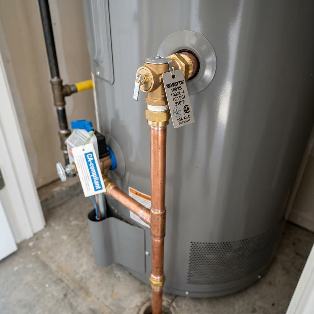 Temperature and Pressure Relief Valve Requirements — C-36 exam visual