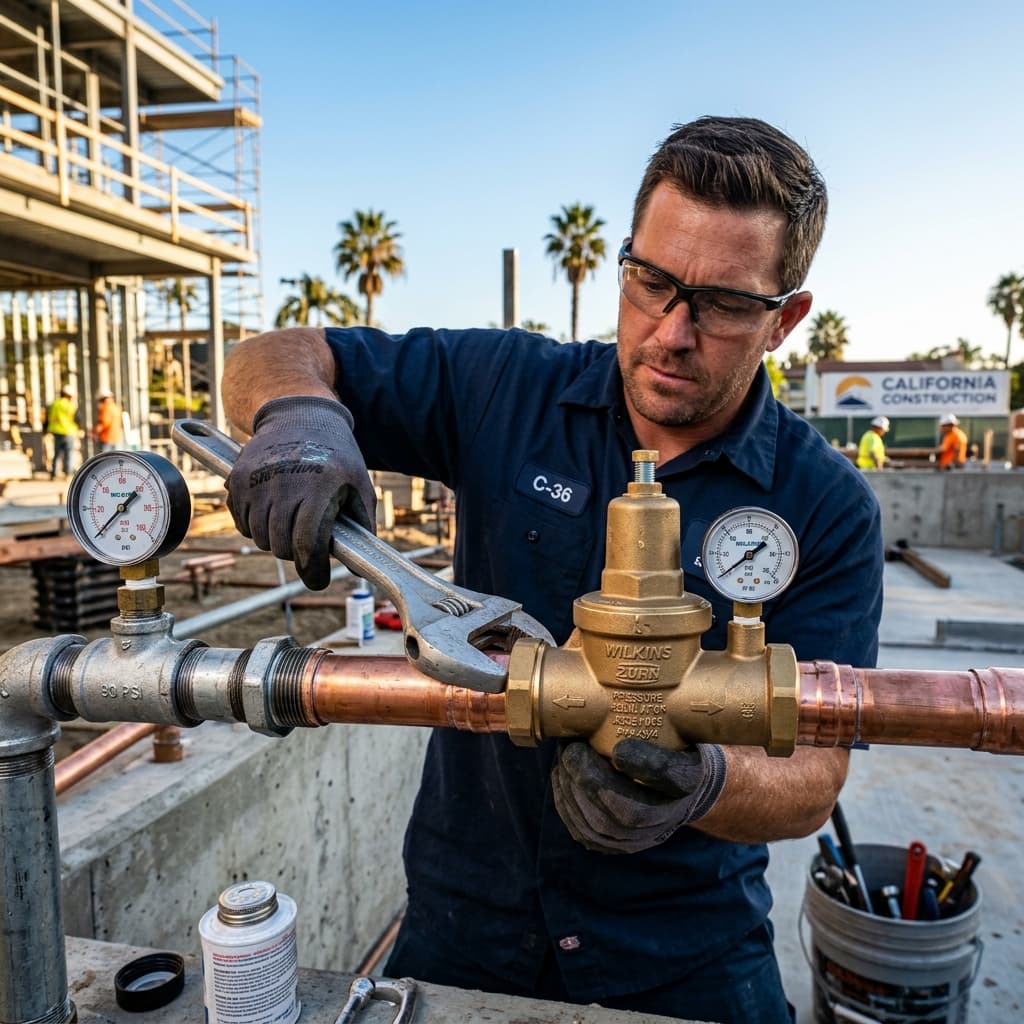 Water Supply Pressure Regulation and Pressure-Reducing Valve Installation: CPC Section 422 Requirements for C-36 Exam — carousel title card