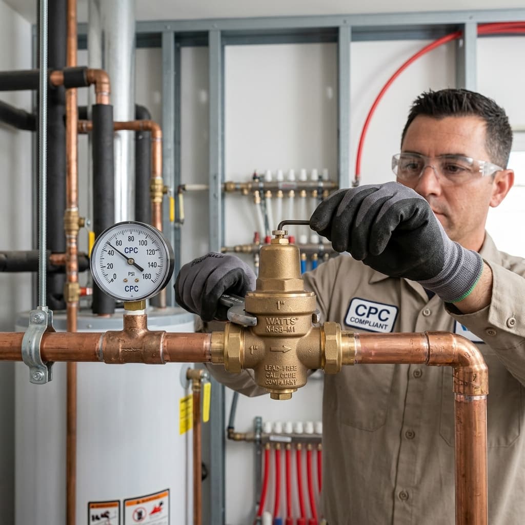 Pressure Regulation: Meeting California Plumbing Code Requirements — C-36 exam visual